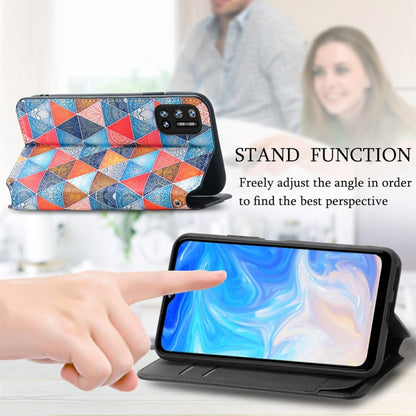 For Doogee N40 Pro CaseNeo Colorful Magnetic Leather Case with Holder & Card Slot & Wallet(Rhombus Mandala) - More Brand by PMC Jewellery | Online Shopping South Africa | PMC Jewellery | Buy Now Pay Later Mobicred