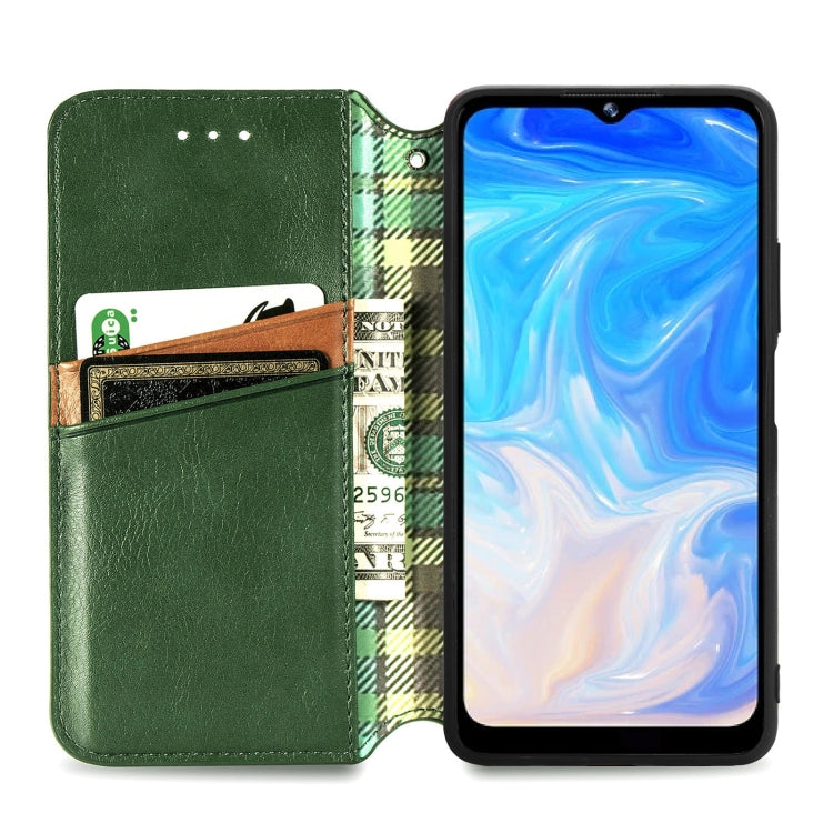 For Doogee N40 Pro Cubic Grid Pressed Horizontal Flip Magnetic Leather Case with Holder & Card Slots & Wallet(Green) - More Brand by PMC Jewellery | Online Shopping South Africa | PMC Jewellery | Buy Now Pay Later Mobicred