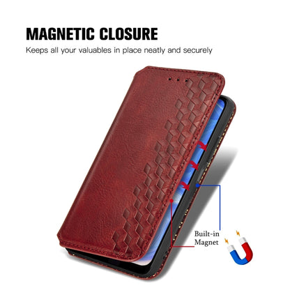 For Doogee N40 Pro Cubic Grid Pressed Horizontal Flip Magnetic Leather Case with Holder & Card Slots & Wallet(Red) - More Brand by PMC Jewellery | Online Shopping South Africa | PMC Jewellery | Buy Now Pay Later Mobicred