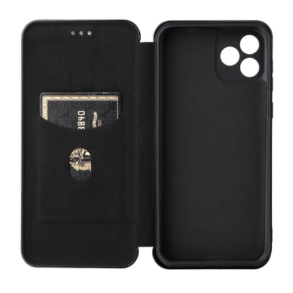 For Blackview Oscal C20 Carbon Fiber Texture Horizontal Flip Leather Phone Case with Card Slot(Black) - More Brand by PMC Jewellery | Online Shopping South Africa | PMC Jewellery | Buy Now Pay Later Mobicred