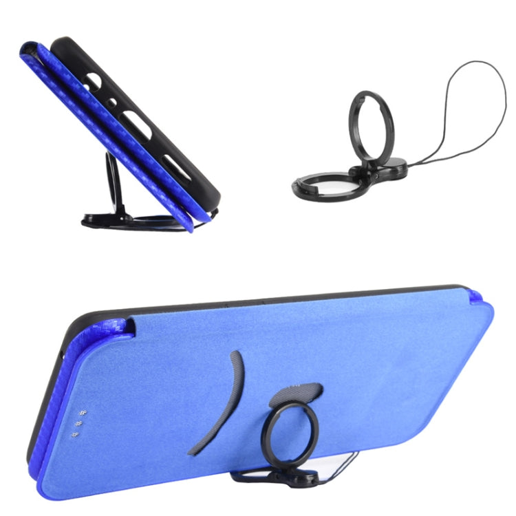 For Blackview Oscal C20 Carbon Fiber Texture Horizontal Flip Leather Phone Case with Card Slot(Blue) - More Brand by PMC TechLife | Online Shopping South Africa | PMC TechLife | Buy Now Pay Later Mobicred
