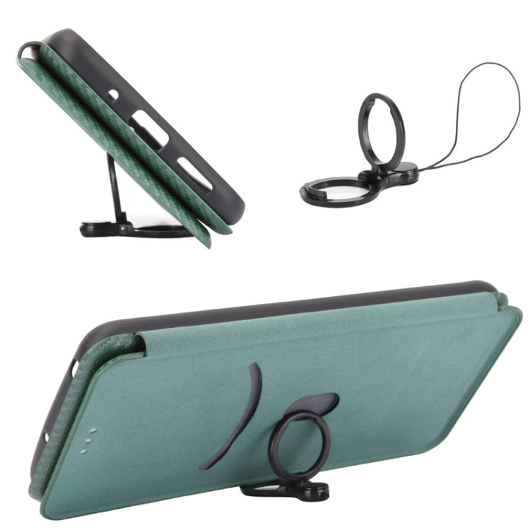 For Blackview Oscal C20 Carbon Fiber Texture Horizontal Flip Leather Phone Case with Card Slot(Green) - More Brand by PMC TechLife | Online Shopping South Africa | PMC TechLife | Buy Now Pay Later Mobicred