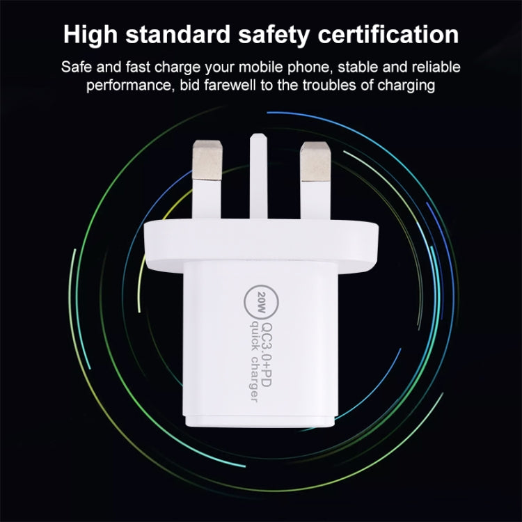 20WACB 20W QC3.0 + PD Quick Charger, Plug Specification:EU Plug(White) - USB Charger by PMC Jewellery | Online Shopping South Africa | PMC Jewellery | Buy Now Pay Later Mobicred