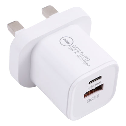 20WACB 20W QC3.0 + PD Quick Charger, Plug Specification:UK Plug(White) - USB Charger by PMC Jewellery | Online Shopping South Africa | PMC Jewellery | Buy Now Pay Later Mobicred