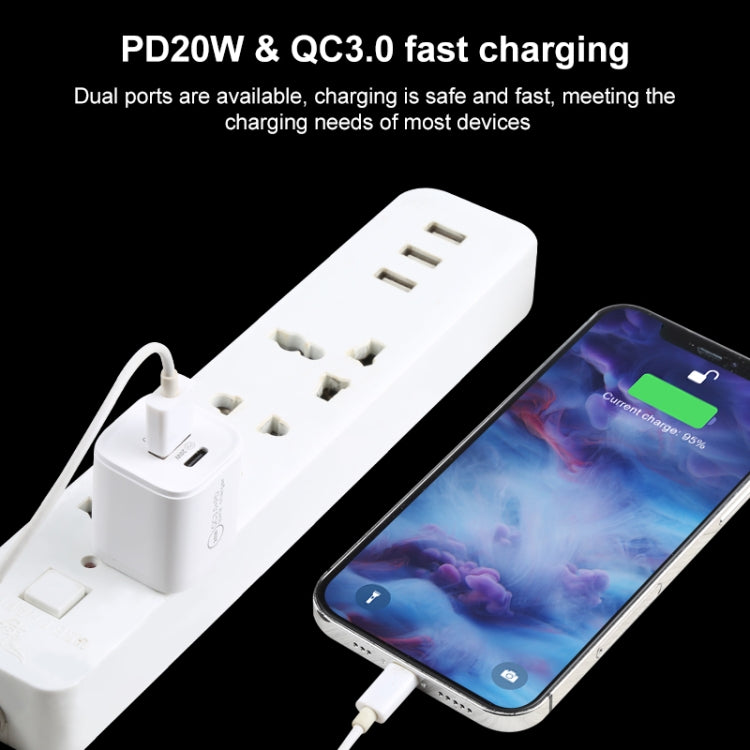 20WACB 20W QC3.0 + PD Quick Charger, Plug Specification:UK Plug(White) - USB Charger by PMC Jewellery | Online Shopping South Africa | PMC Jewellery | Buy Now Pay Later Mobicred