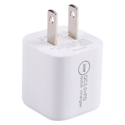 20WACB 20W QC3.0 + PD Quick Charger, Plug Specification:US Plug(White) - USB Charger by PMC Jewellery | Online Shopping South Africa | PMC Jewellery | Buy Now Pay Later Mobicred