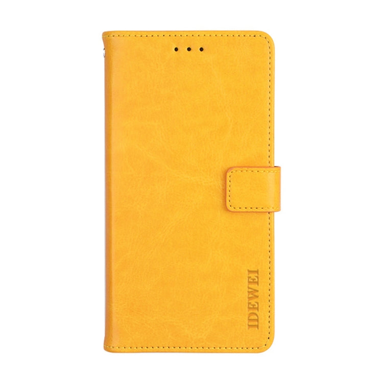 For Oukitel C25 idewei Crazy Horse Texture Leather Phone Case with Holder & Card Slots & Wallet(Yellow) - More Brand by idewei | Online Shopping South Africa | PMC Jewellery | Buy Now Pay Later Mobicred