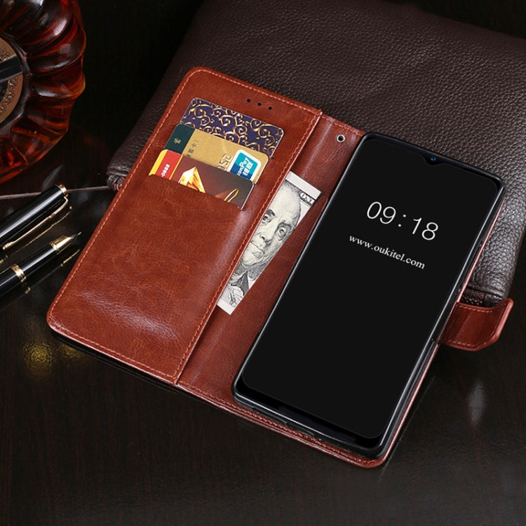 For Oukitel C25 idewei Crazy Horse Texture Leather Phone Case with Holder & Card Slots & Wallet(Yellow) - free shipping - PMC Jewellery - Order now!