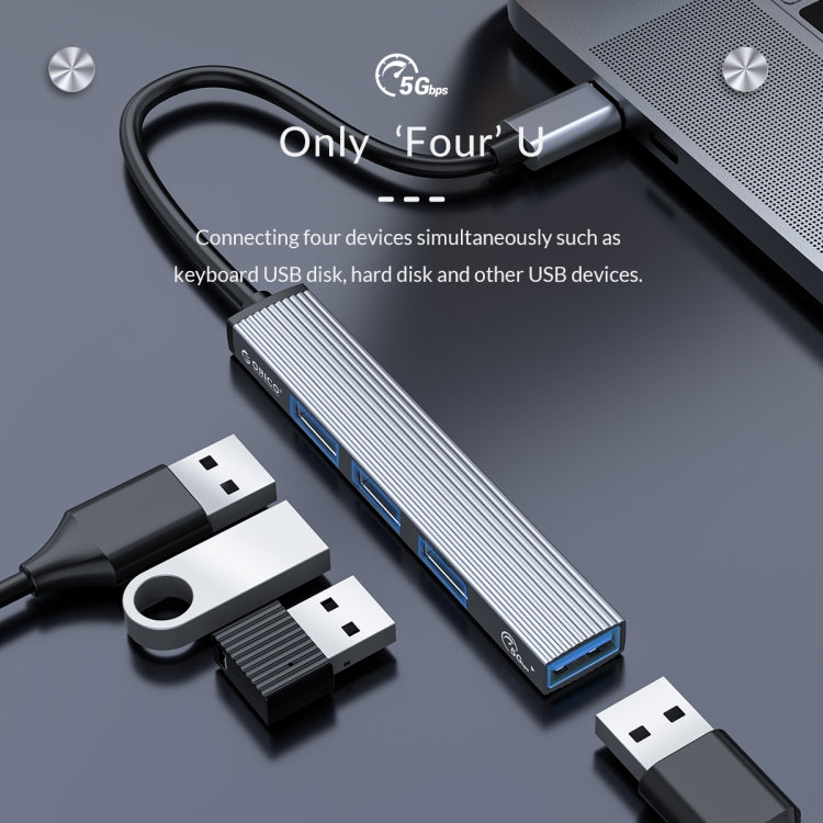 ORICO AH-12F 4 In 1 Type-C / USB-C to USB 3.0 HUB Docking Station(Grey) - USB HUB by ORICO | Online Shopping South Africa | PMC Jewellery | Buy Now Pay Later Mobicred