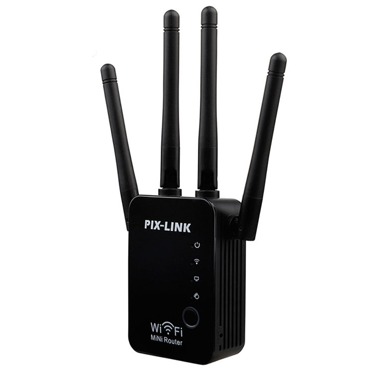 Wireless Smart WiFi Router Repeater with 4 WiFi Antennas, Plug Specification:EU Plug(Black) - Wireless Routers by PMC Jewellery | Online Shopping South Africa | PMC Jewellery | Buy Now Pay Later Mobicred