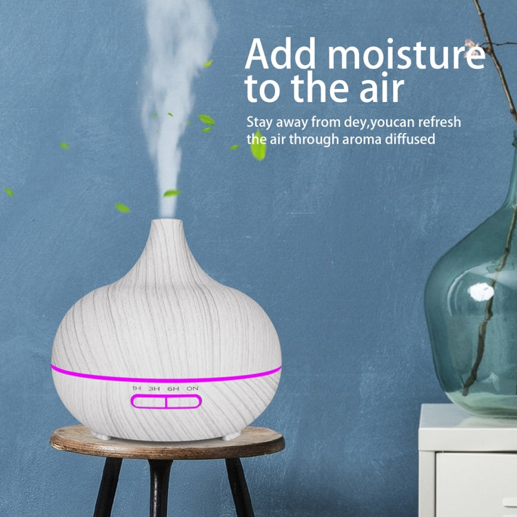 USB 400ml Wood Texture Fragrance Machine Pointed Mouth Humidifier Automatic Alcohol Sprayer with Colorful LED Light(White) - free shipping - PMC TechLife - Order now!
