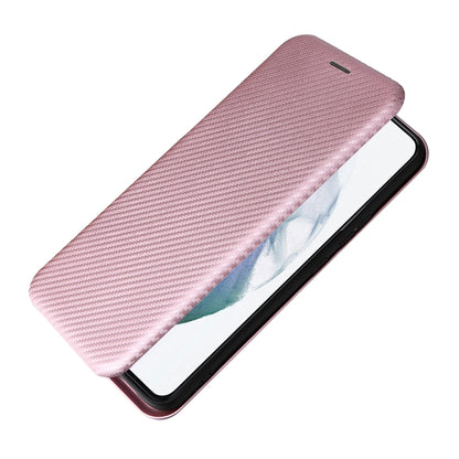 For Samsung Galaxy S22 Carbon Fiber Texture Horizontal Flip Leather Phone Case(Pink) - Galaxy S22 5G Cases by PMC Jewellery | Online Shopping South Africa | PMC Jewellery | Buy Now Pay Later Mobicred