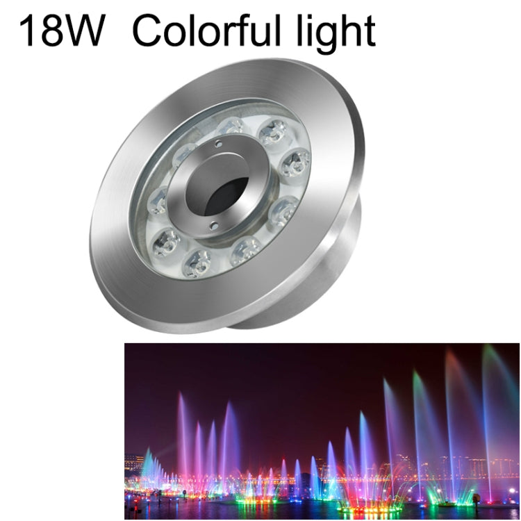 18W Landscape Colorful Color Changing Ring LED Stainless Steel Underwater Fountain Light(Colorful) - Underwater Lights by PMC Jewellery | Online Shopping South Africa | PMC Jewellery