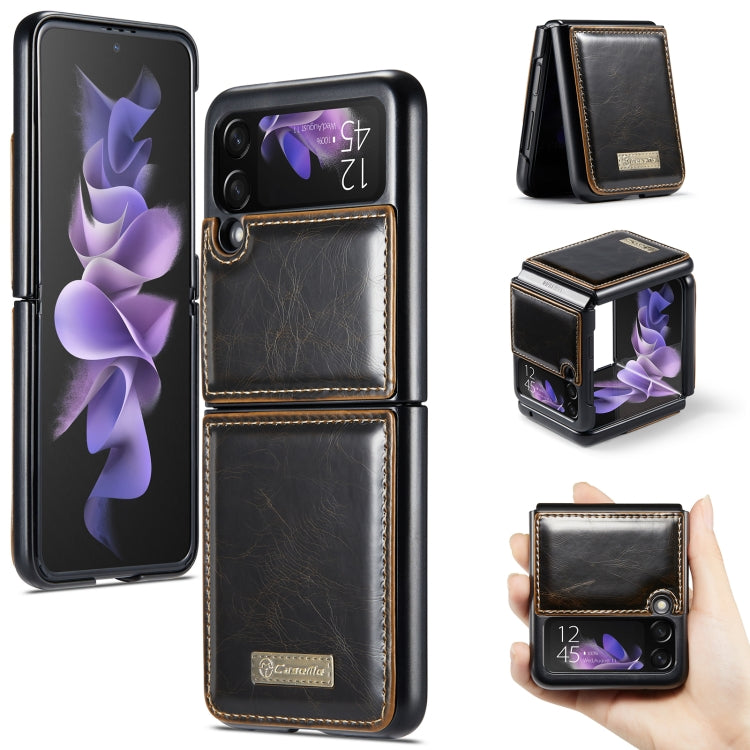 For Samsung Galaxy Z Flip3 5G CaseMe 003 Crazy Horse Texture Horizontal Flip Leather Phone Case(Coffee) - Galaxy Phone Cases by CaseMe | Online Shopping South Africa | PMC Jewellery | Buy Now Pay Later Mobicred