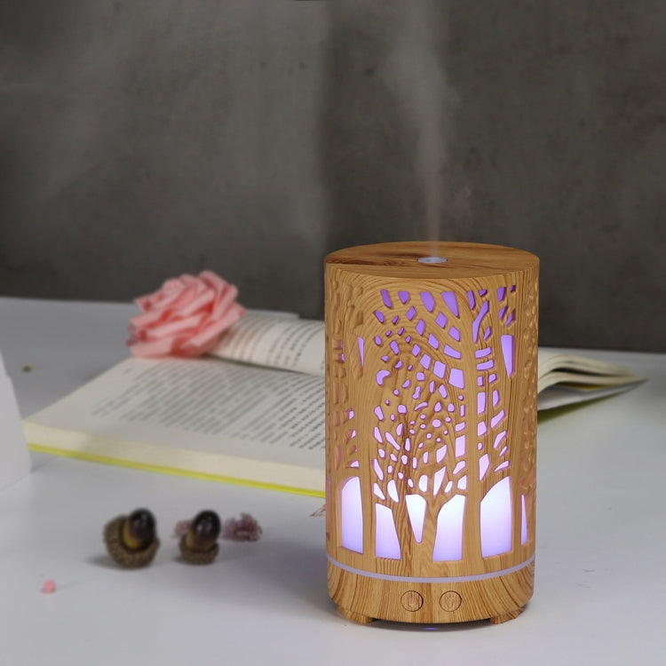 200ml Hollow-out Forest Pattern Wooden Essential Oil Aromatherapy Machine Ultrasonic Humidifier Automatic Alcohol Sprayer, Plug Specification:AU Plug(Light Brown-3) - free shipping - PMC TechLife - Order now!