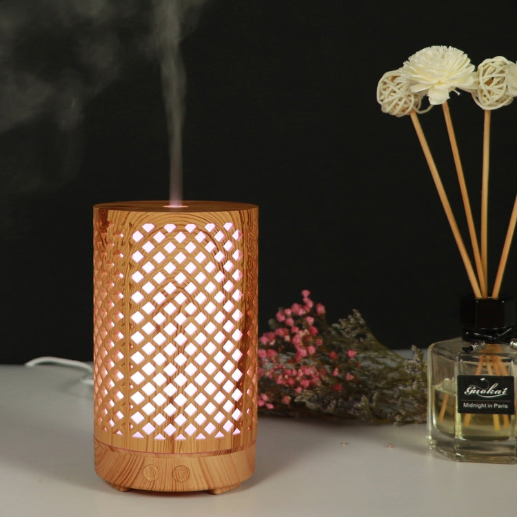200ml Hollow-out Forest Pattern Wooden Essential Oil Aromatherapy Machine Ultrasonic Humidifier Automatic Alcohol Sprayer, Plug Specification:UK Plug(Light Brown-1) - free shipping - PMC TechLife - Order now!