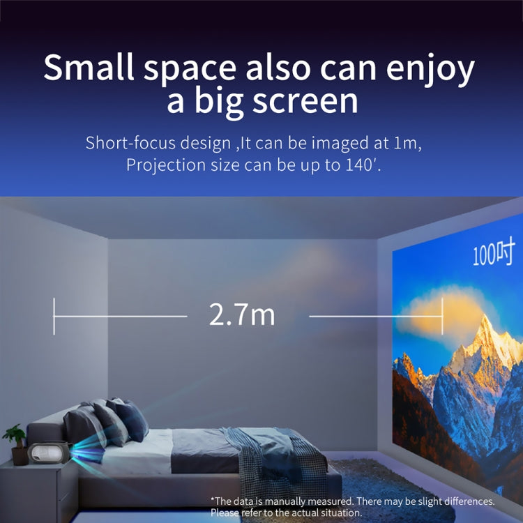 T7 1920x1080P 200 ANSI Portable Home Theater LED HD Digital Projector, Same Screen Version, EU Plug(Black) - LED Projector by PMC TechLife | Online Shopping South Africa | PMC TechLife | Buy Now Pay Later Mobicred