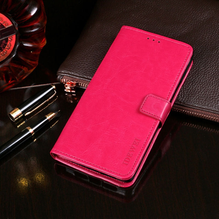 For Cubot X50 idewei Crazy Horse Texture Leather Case with Holder & Card Slots & Wallet(Rose Red) - More Brand by idewei | Online Shopping South Africa | PMC Jewellery | Buy Now Pay Later Mobicred