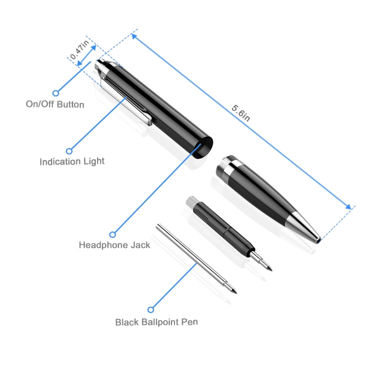 Q90 Intelligent HD Digital Noise Reduction Recording Pen, Capacity:8GB(Black) - Recording Pen by PMC Jewellery | Online Shopping South Africa | PMC Jewellery | Buy Now Pay Later Mobicred