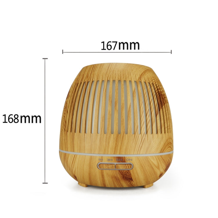 400ml Hollow-out LED Humidifier Wood Grain Air Purifier Aromatherapy Machine Automatic Alcohol Sprayer with Colorful LED Light, Plug Specification:EU Plug(Light Brown) - free shipping - PMC TechLife - Order now!