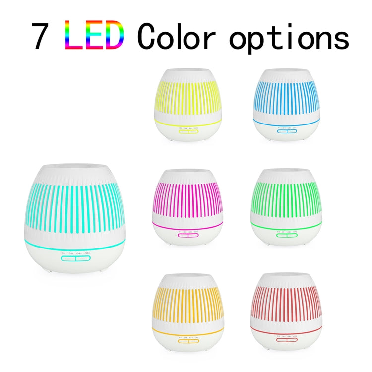 400ml Hollow-out LED Humidifier Wood Grain Air Purifier Aromatherapy Machine Automatic Alcohol Sprayer with Colorful LED Light, Plug Specification:EU Plug(Dark Brown) - free shipping - PMC TechLife - Order now!