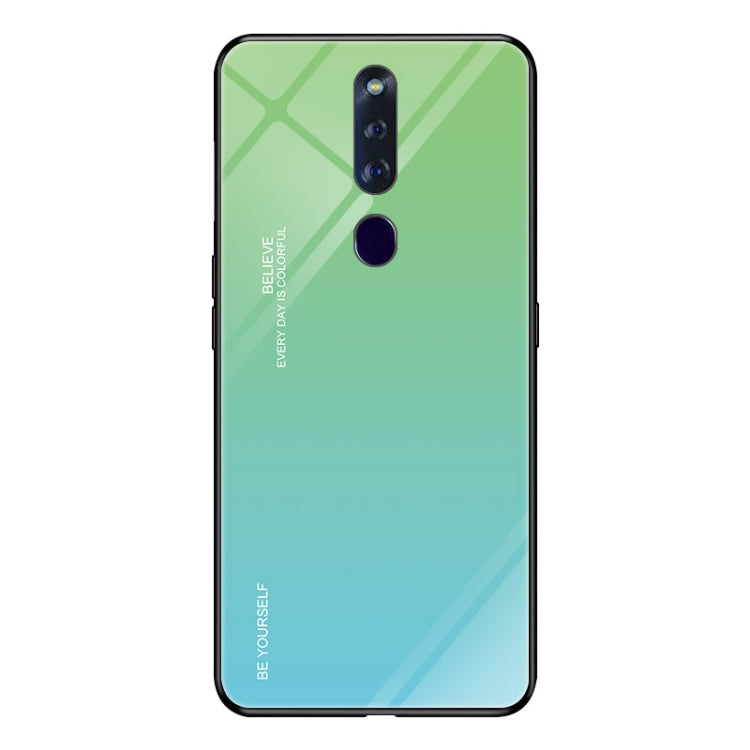 For OPPO F11 Pro Gradient Color Glass Case(Sky Blue) - OPPO Cases by PMC Jewellery | Online Shopping South Africa | PMC Jewellery | Buy Now Pay Later Mobicred