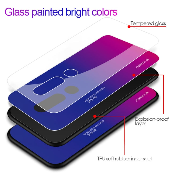 For OPPO F11 Pro Gradient Color Glass Case(Sky Blue) - OPPO Cases by PMC Jewellery | Online Shopping South Africa | PMC Jewellery | Buy Now Pay Later Mobicred
