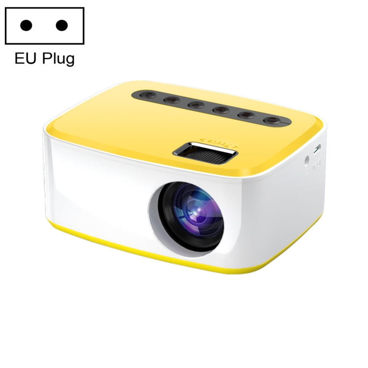 T20 320x240 400 Lumens Portable Home Theater LED HD Digital Projector, Same Screen Version, EU Plug(White Yellow) - LED Projector by PMC Jewellery | Online Shopping South Africa | PMC Jewellery | Buy Now Pay Later Mobicred