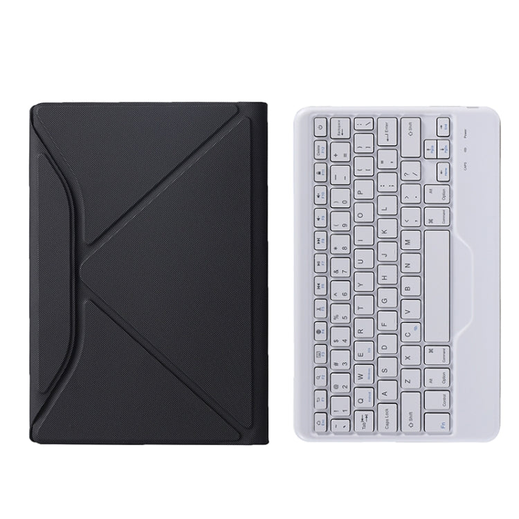 BA08 Diamond Texture Bluetooth Keyboard Leather Case with Triangle Back Support For Samsung Galaxy Tab A8 2021 SM-X205 / SM-X200(Black + White) - Samsung Keyboard by PMC Jewellery | Online Shopping South Africa | PMC Jewellery