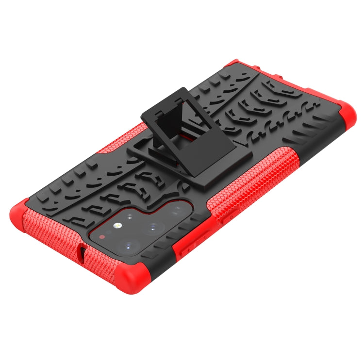 For Samsung Galaxy S22 Ultra 5G Tire Texture TPU + PC Phone Case with Holder(Red) - Galaxy S22 Ultra 5G Cases by PMC Jewellery | Online Shopping South Africa | PMC Jewellery