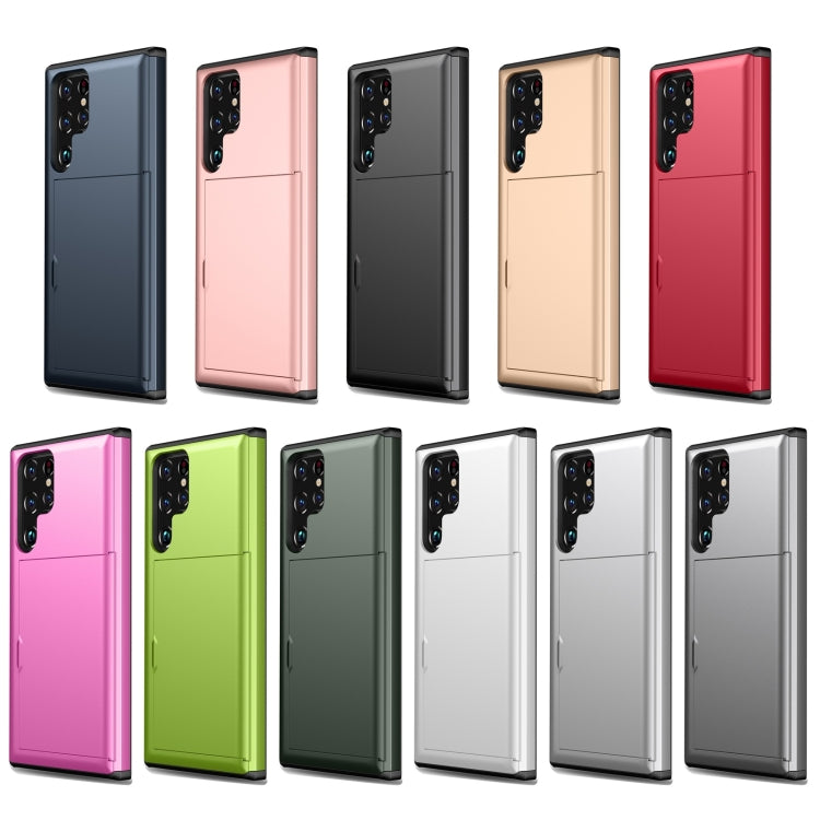 For Samsung Galaxy S22 Ultra 5G Shockproof Armor Phone Case with Card Slot(Rose Gold) - Galaxy S22 Ultra 5G Cases by PMC TechLife | Online Shopping South Africa | PMC TechLife