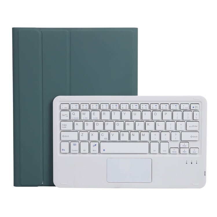 A07B-A Lambskin Texture Square Keycap Bluetooth Keyboard Leather Case with Touch Control For iPad 9.7 2018 & 2017 / Pro 9.7 inch / Air 2(Dark Green) - Universal by PMC TechLife | Online Shopping South Africa | PMC TechLife