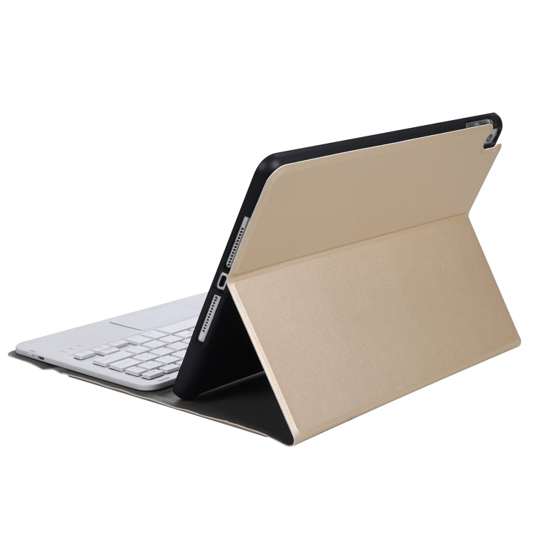 A102B-A Lambskin Texture Square Keycap Bluetooth Keyboard Leather Case with Touch Control For iPad Pro 10.5 inch / 10.2 2021 & 2020 & 2019 / Air 3(Gold) - Universal by PMC TechLife | Online Shopping South Africa | PMC TechLife