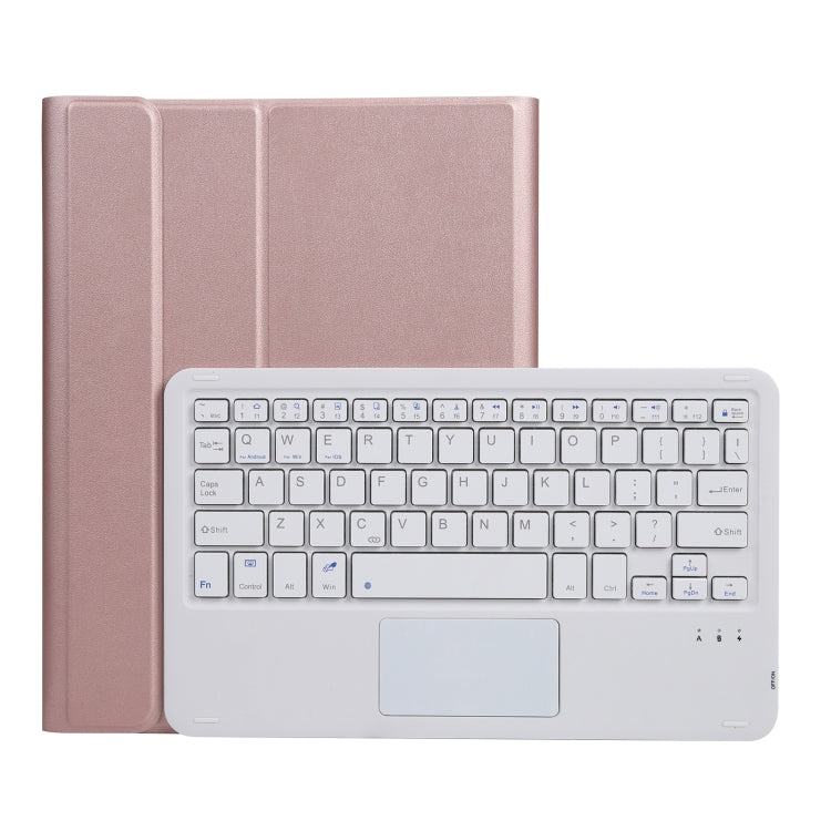 A102B-A Lambskin Texture Square Keycap Bluetooth Keyboard Leather Case with Touch Control For iPad Pro 10.5 inch / 10.2 2021 & 2020 & 2019 / Air 3(Rose Gold) - Universal by PMC TechLife | Online Shopping South Africa | PMC TechLife