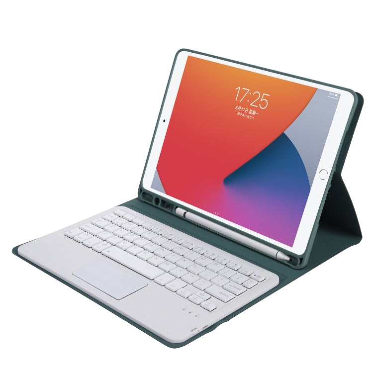 A11B-A Lambskin Texture Square Keycap Bluetooth Keyboard Leather Case with Touch Control For iPad Air 4 2020 10.9 / Pro 11 inch 2021 & 2020 & 2018(Dark Green) - Universal by PMC TechLife | Online Shopping South Africa | PMC TechLife