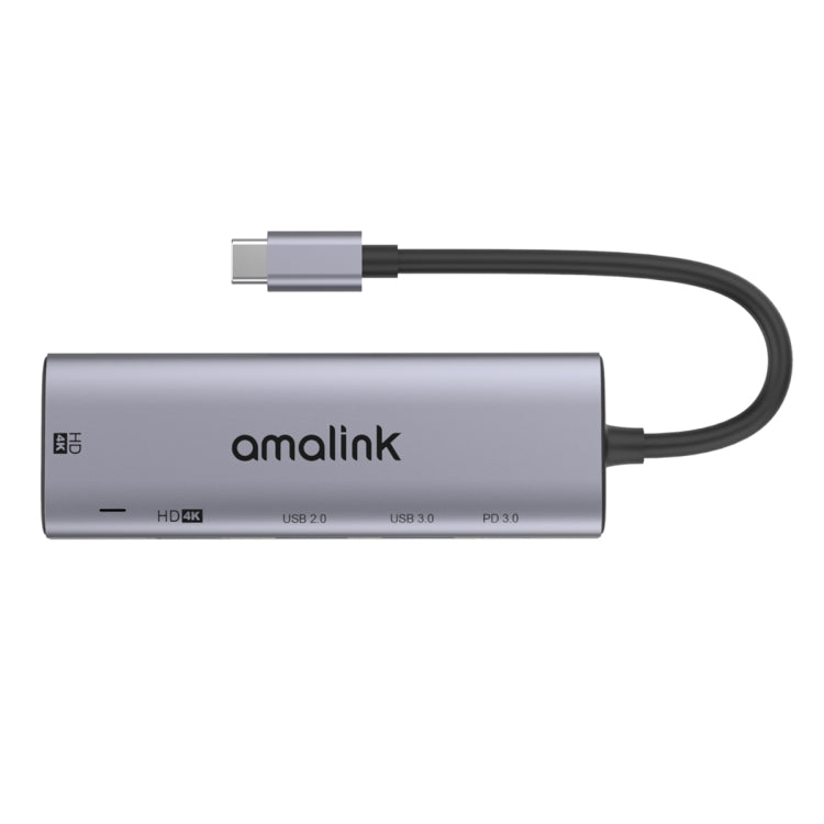 amalink 95126 Type-C / USB-C to Dual HDMI + 2 Ports USB + PD 3.0 Multi-function HUB(Grey) - USB HUB by amalink | Online Shopping South Africa | PMC Jewellery | Buy Now Pay Later Mobicred