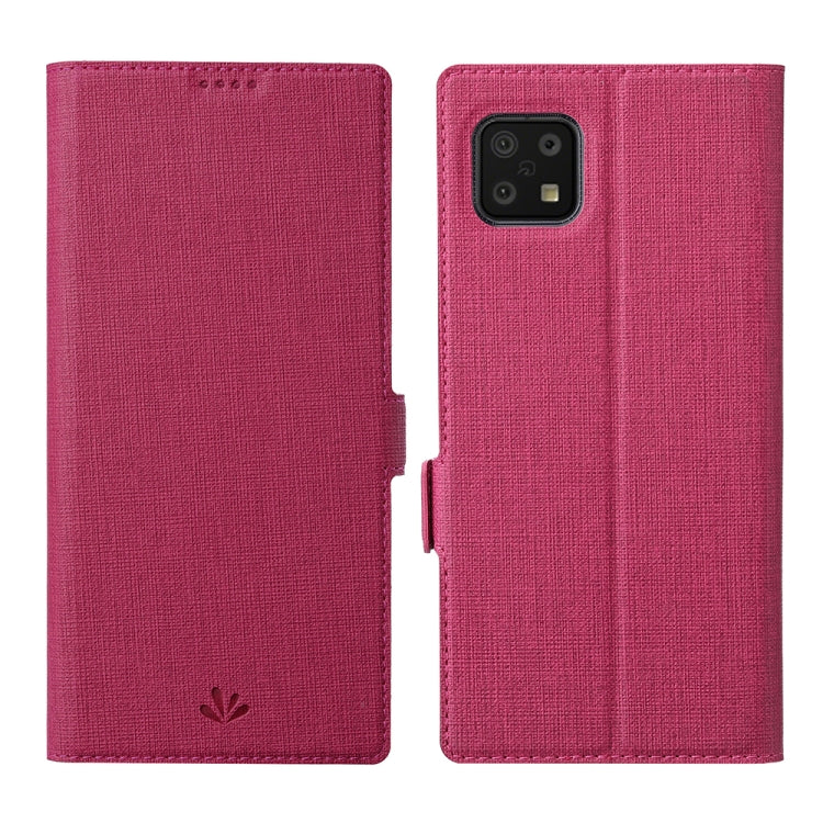 For Sharp Aquos Sense 6 ViLi K Series Magnetic Buckle Horizontal Flip Leather Phone Case(Rose Red) - More Brand by ViLi | Online Shopping South Africa | PMC Jewellery | Buy Now Pay Later Mobicred