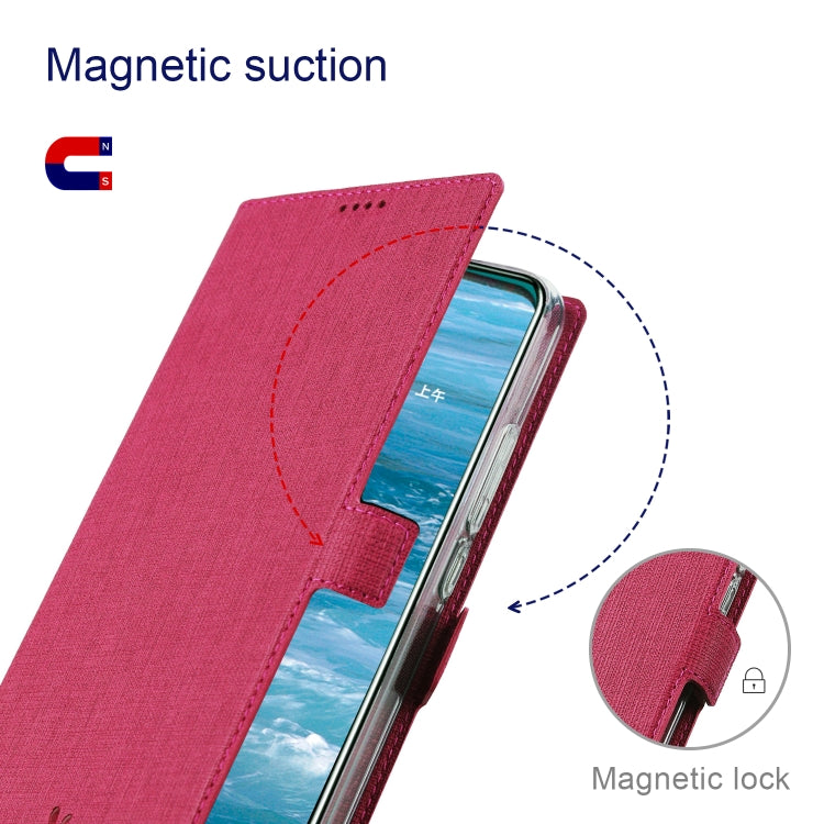 For Sharp Aquos Sense 6 ViLi K Series Magnetic Buckle Horizontal Flip Leather Phone Case(Rose Red) - More Brand by ViLi | Online Shopping South Africa | PMC Jewellery | Buy Now Pay Later Mobicred