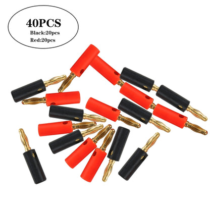 A6549 40 in 1 Car Red and Black Cover Gold-plated 4mm Banana Head Audio Plug - Terminal connectors by PMC Jewellery | Online Shopping South Africa | PMC Jewellery | Buy Now Pay Later Mobicred