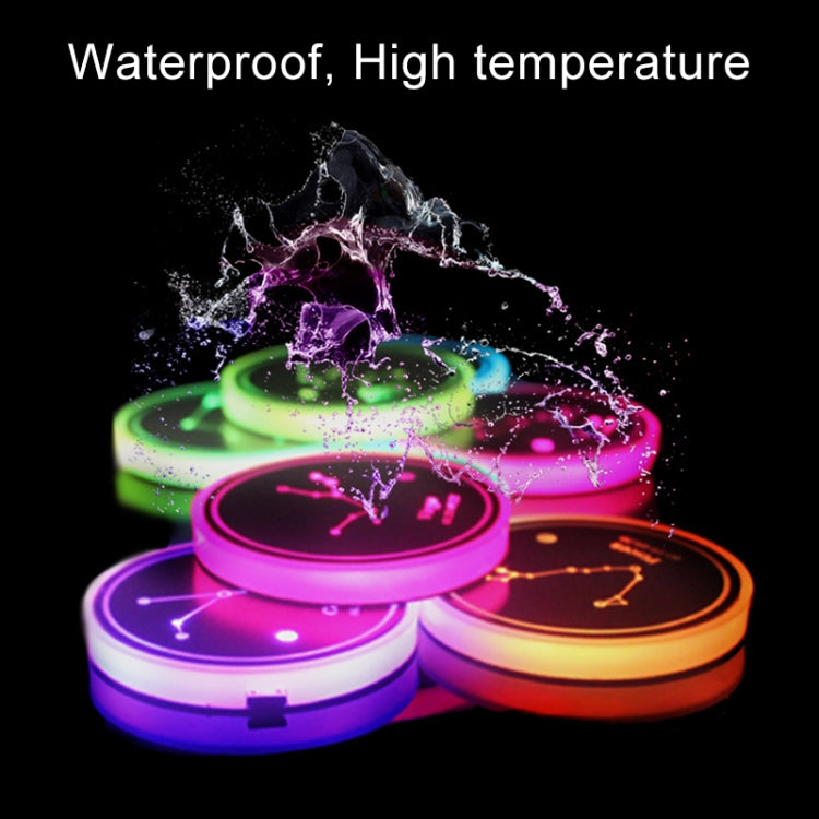2 PCS Car Constellation Series AcrylicColorful USB Charger Water Cup Groove LED Atmosphere Light(Gemini) - Car Drink Holders by PMC TechLife | Online Shopping South Africa | PMC TechLife | Buy Now Pay Later Mobicred