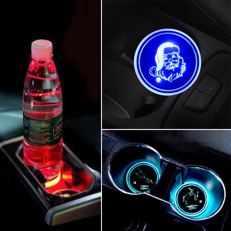Car AcrylicColorful USB Charger Water Cup Groove LED Atmosphere Light(Santa Claus) - Car Drink Holders by PMC TechLife | Online Shopping South Africa | PMC TechLife | Buy Now Pay Later Mobicred