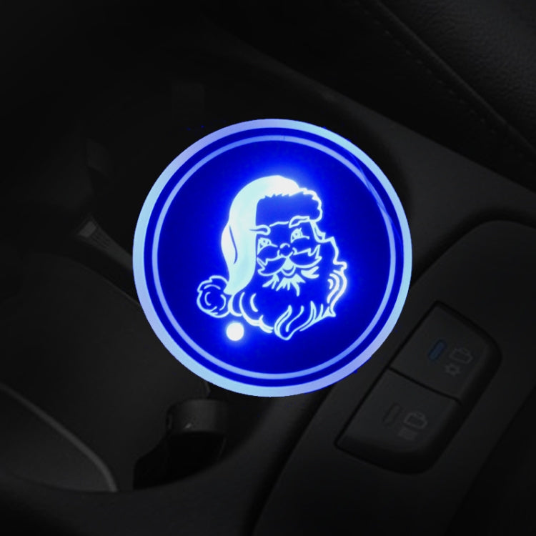 Car AcrylicColorful USB Charger Water Cup Groove LED Atmosphere Light(Santa Claus) - Car Drink Holders by PMC TechLife | Online Shopping South Africa | PMC TechLife | Buy Now Pay Later Mobicred