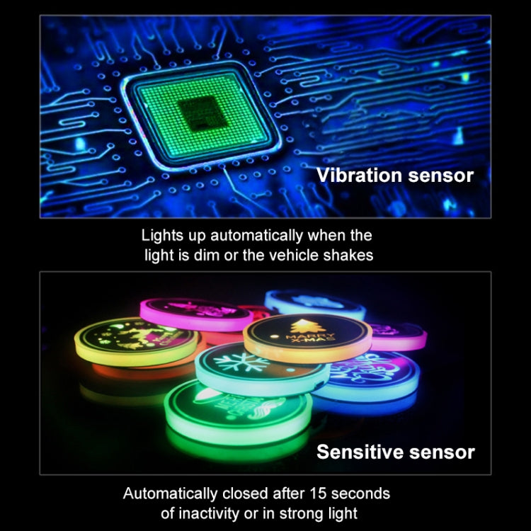 Car AcrylicColorful USB Charger Water Cup Groove LED Atmosphere Light(Santa Claus) - Car Drink Holders by PMC TechLife | Online Shopping South Africa | PMC TechLife | Buy Now Pay Later Mobicred