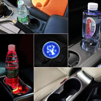 Car AcrylicColorful USB Charger Water Cup Groove LED Atmosphere Light(Christmas Deer) - Car Drink Holders by PMC Jewellery | Online Shopping South Africa | PMC Jewellery | Buy Now Pay Later Mobicred