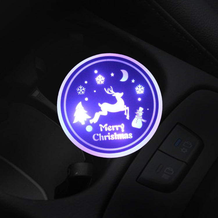 Car AcrylicColorful USB Charger Water Cup Groove LED Atmosphere Light(Christmas) - Car Drink Holders by PMC Jewellery | Online Shopping South Africa | PMC Jewellery | Buy Now Pay Later Mobicred