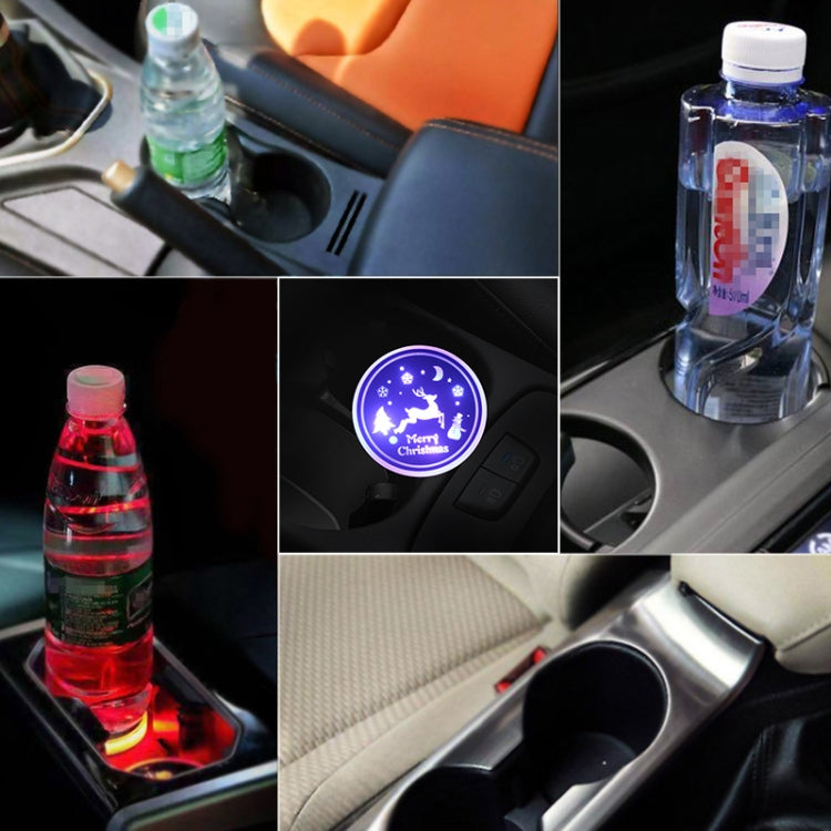 Car AcrylicColorful USB Charger Water Cup Groove LED Atmosphere Light(Christmas) - Car Drink Holders by PMC Jewellery | Online Shopping South Africa | PMC Jewellery | Buy Now Pay Later Mobicred