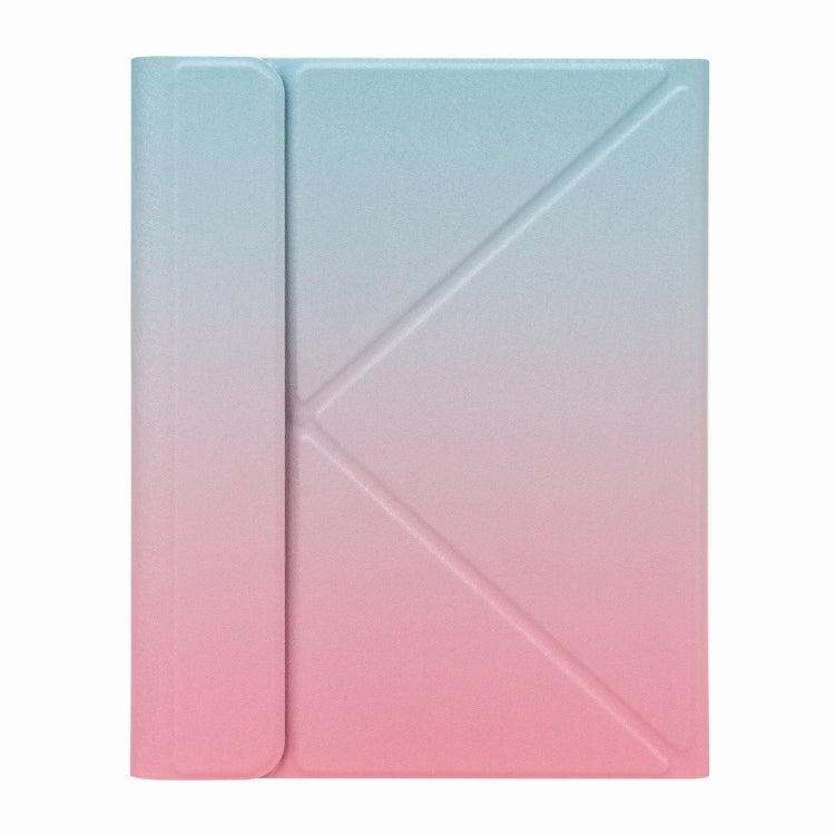 H-102S Monochrome Backlight Bluetooth Keyboard Leather Case with Rear Three-fold Holder For iPad 10.2 2020 & 2019 / Pro 10.5 inch(Pink Blue) - Universal by PMC TechLife | Online Shopping South Africa | PMC TechLife