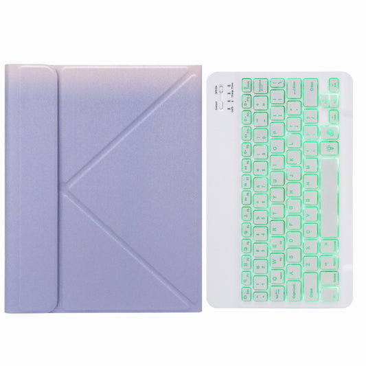 H-097S Monochrome Backlight Bluetooth Keyboard Leather Case with Rear Three-fold Holder For iPad 9.7 2018 & 2017(Purple) - Universal by PMC Jewellery | Online Shopping South Africa | PMC Jewellery