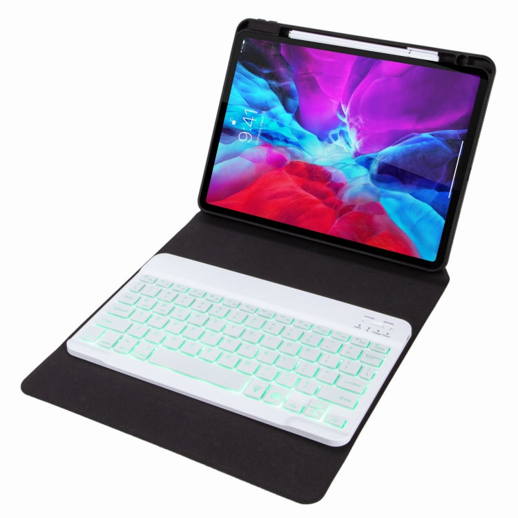 H-109S Monochrome Backlight Bluetooth Keyboard Leather Case with Rear Three-fold Holder For iPad Pro 11 inch 2021 & 2020 & 2018 / Air 2020 10.9(Purple) - Universal by PMC TechLife | Online Shopping South Africa | PMC TechLife