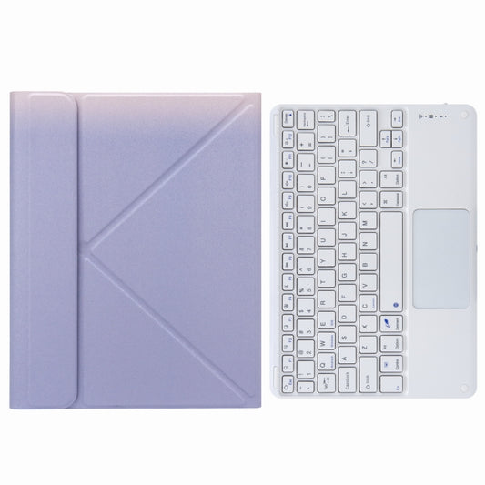 H-097C Touch Bluetooth Keyboard Leather Case with Rear Three-fold Holder For iPad 9.7 2018 & 2017(Purple) - Universal by PMC Jewellery | Online Shopping South Africa | PMC Jewellery